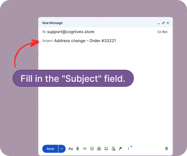Screenshot showing subject line field